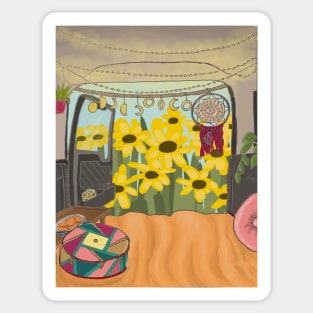 Camper Van Life - Sunflowers Sticker